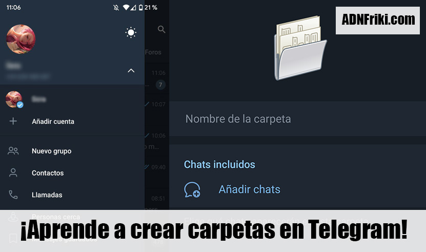 Como crear carpetas Telegram